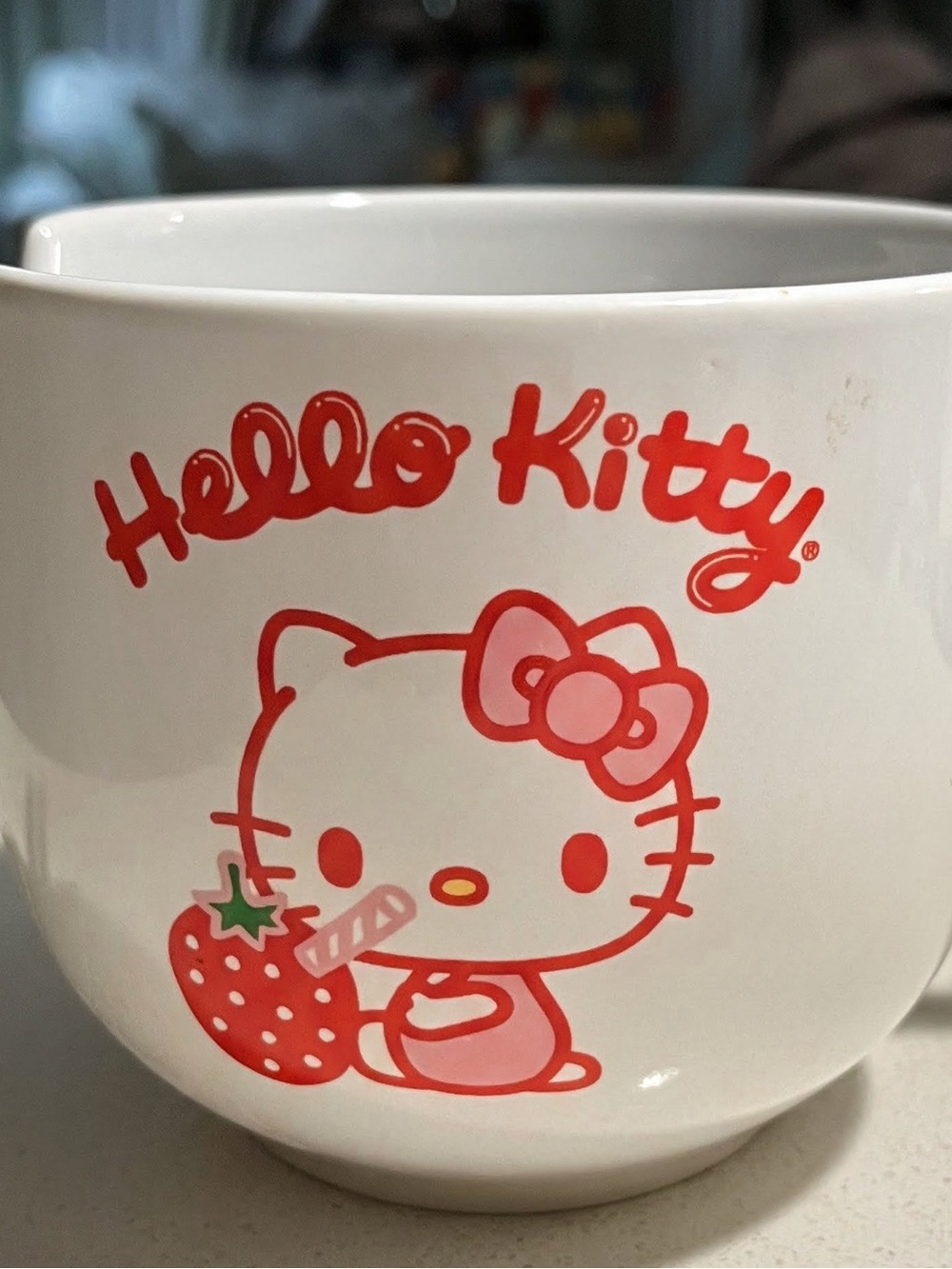 Hello Kitty Asian soup bowl and chopsticks